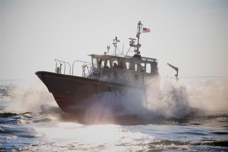 River pilots use launches such as their newest - the J.P. Virden - to transport back and forth between incoming and outbound ships. The Virden is named for one of the founders of the Pilots Association for the Bay and River Delaware. DENNIS FORNEY PHOTO
